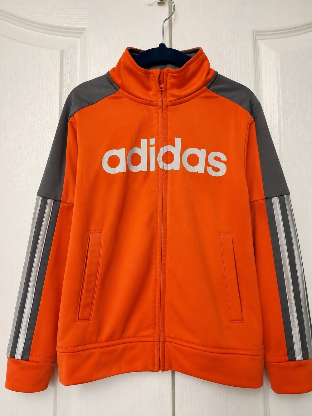 Boys Adidas Orange & Gray Track Jacket/Zippy Size 5
